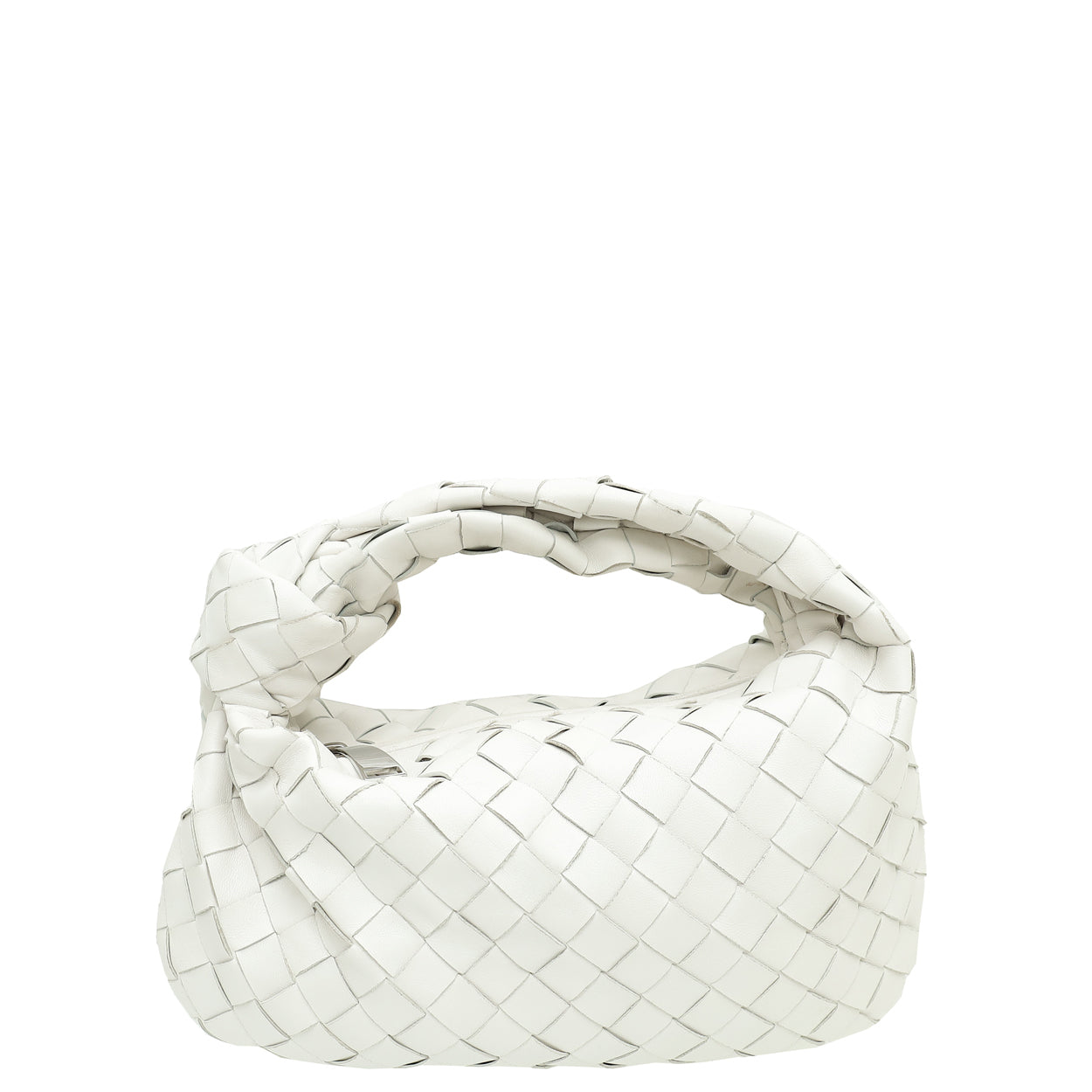 Bottega Veneta White Intrecciato Nappa Jodie Mini Bag-Bottega Veneta-THE CLOSET