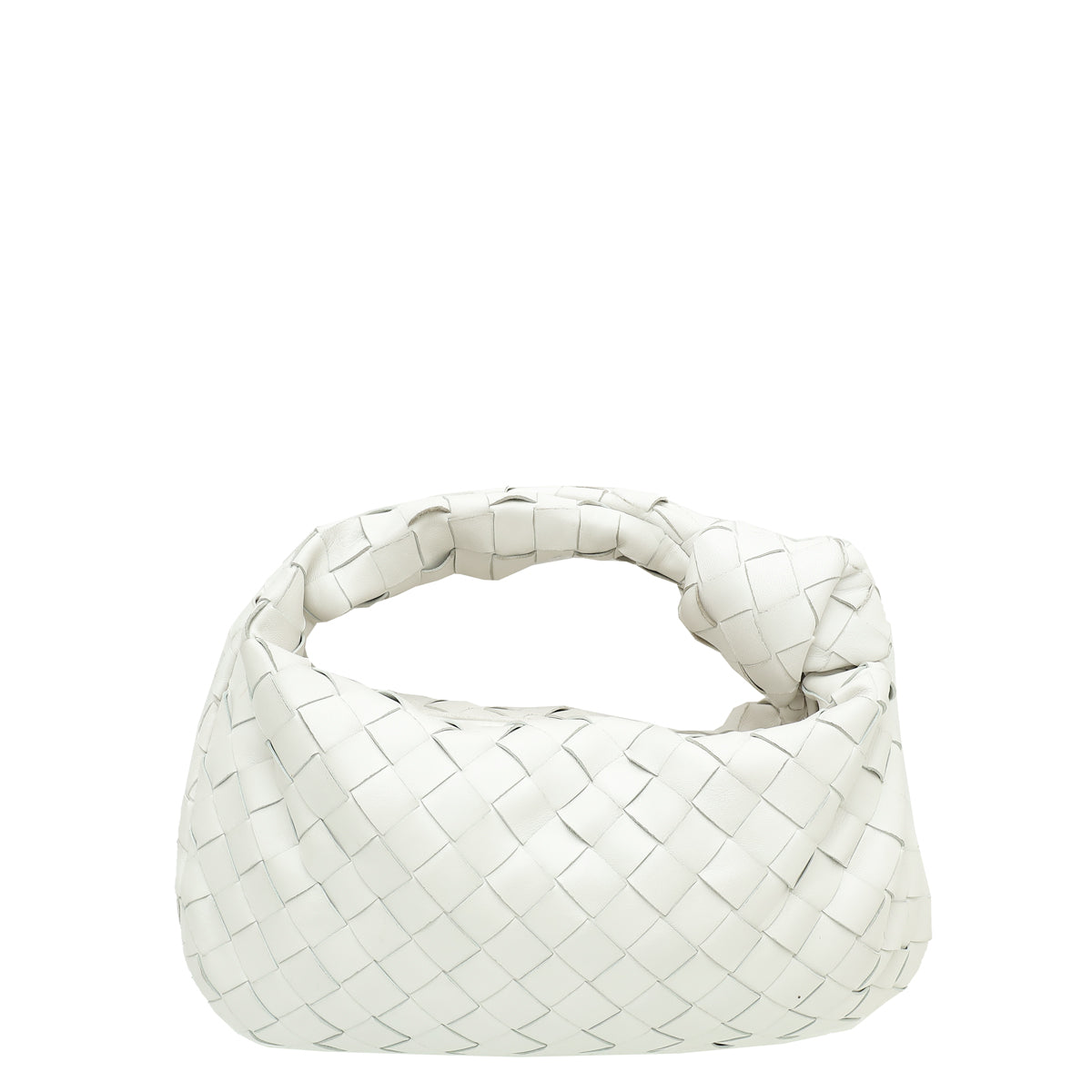 Bottega Veneta White Intrecciato Nappa Jodie Mini Bag-Bottega Veneta-THE CLOSET