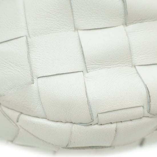 Bottega Veneta White Intrecciato Nappa Jodie Mini Bag