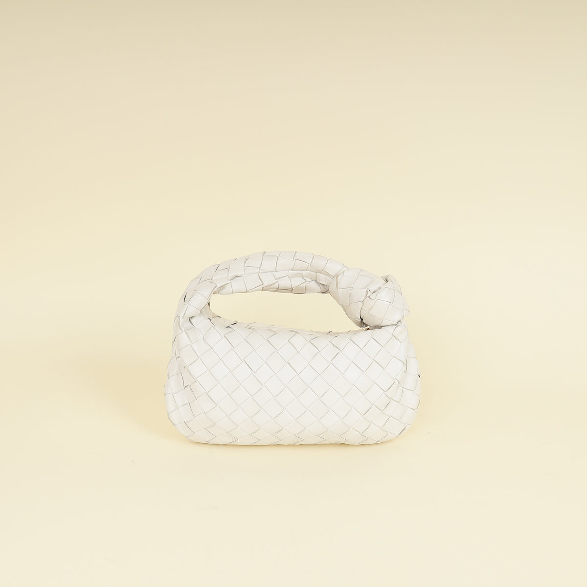 Bottega Veneta White Intrecciato Nappa Jodie Mini Bag-Bottega Veneta-THE CLOSET