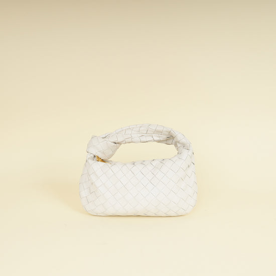 Bottega Veneta White Intrecciato Nappa Jodie Mini Bag-Bottega Veneta-THE CLOSET