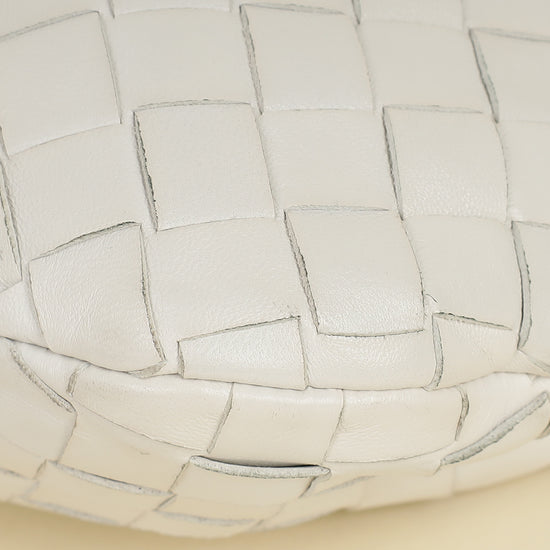 Bottega Veneta White Intrecciato Nappa Jodie Mini Bag-Bottega Veneta-THE CLOSET