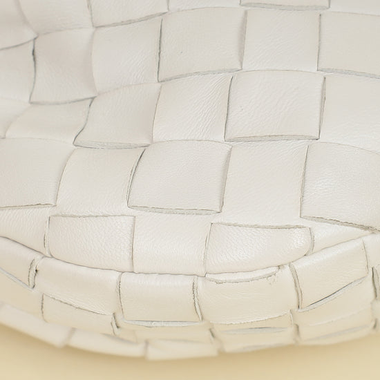 Bottega Veneta White Intrecciato Nappa Jodie Mini Bag-Bottega Veneta-THE CLOSET