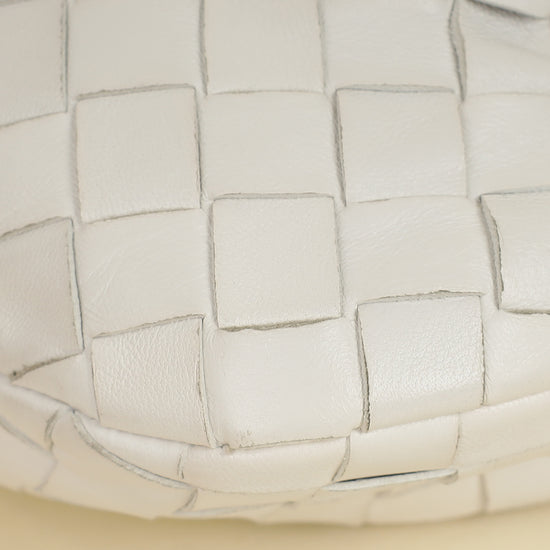 Bottega Veneta White Intrecciato Nappa Jodie Mini Bag-Bottega Veneta-THE CLOSET