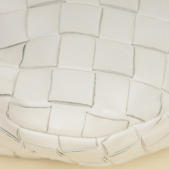 Bottega Veneta White Intrecciato Nappa Jodie Mini Bag-Bottega Veneta-THE CLOSET
