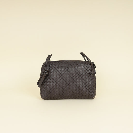 Bottega Veneta Brown Intrecciato Nodini Crossbody Bag-Bottega Veneta-THE CLOSET