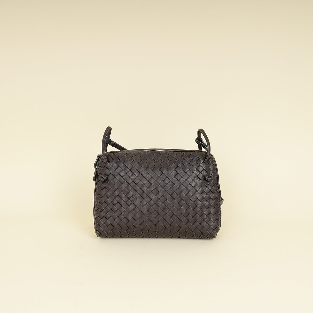 Bottega Veneta Brown Intrecciato Nodini Crossbody Bag-Bottega Veneta-THE CLOSET