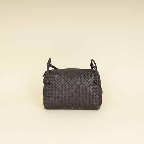 Bottega Veneta Brown Intrecciato Nodini Crossbody Bag-Bottega Veneta-THE CLOSET