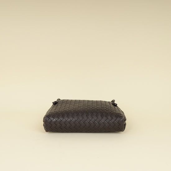 Bottega Veneta Brown Intrecciato Nodini Crossbody Bag-Bottega Veneta-THE CLOSET