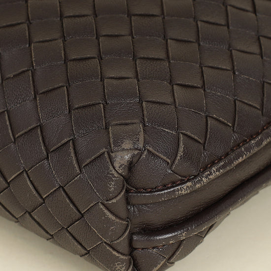 Bottega Veneta Brown Intrecciato Nodini Crossbody Bag-Bottega Veneta-THE CLOSET