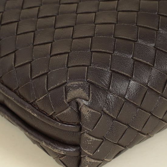 Bottega Veneta Brown Intrecciato Nodini Crossbody Bag-Bottega Veneta-THE CLOSET
