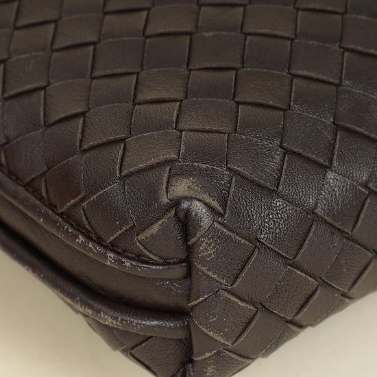 Bottega Veneta Brown Intrecciato Nodini Crossbody Bag-Bottega Veneta-THE CLOSET