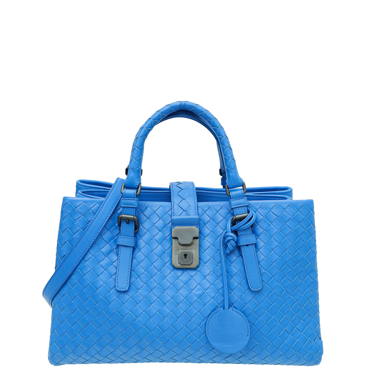 Bottega Veneta Blue Intrecciato Nappa Roma Small Bag-Bottega Veneta-THE CLOSET