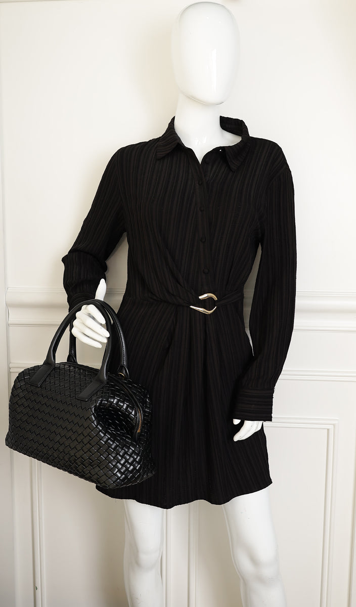 Bottega Veneta Black Padded Intrecciato Bauletto Bag-Bottega Veneta-THE CLOSET