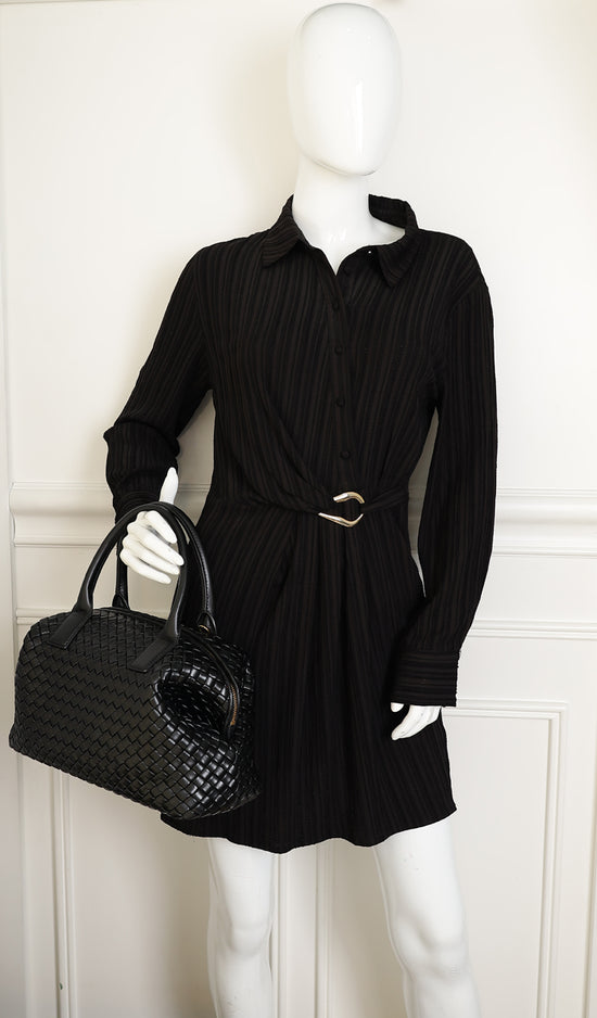 Bottega Veneta Black Padded Intrecciato Bauletto Bag-Bottega Veneta-THE CLOSET