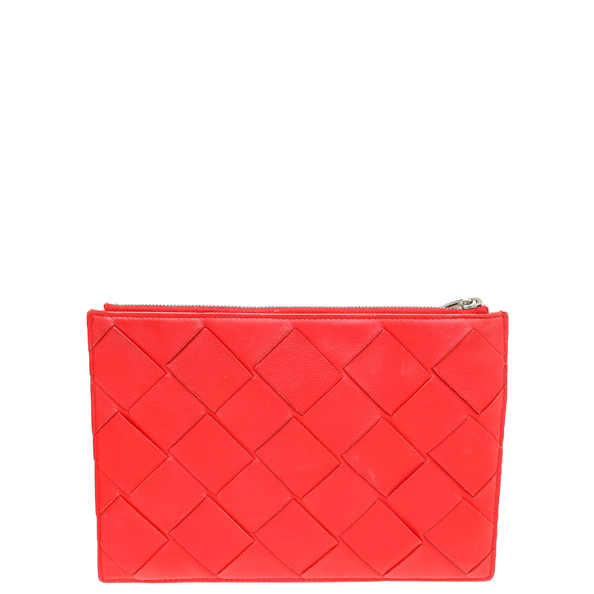 Bottega Veneta Red Maxi Intrecciato Cassette Wristlet Pouch-Bottega Veneta-THE CLOSET