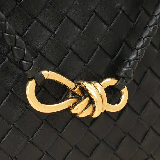 Bottega Veneta Black Intrecciato Andiamo Small Tote Bag-Bottega Veneta-THE CLOSET