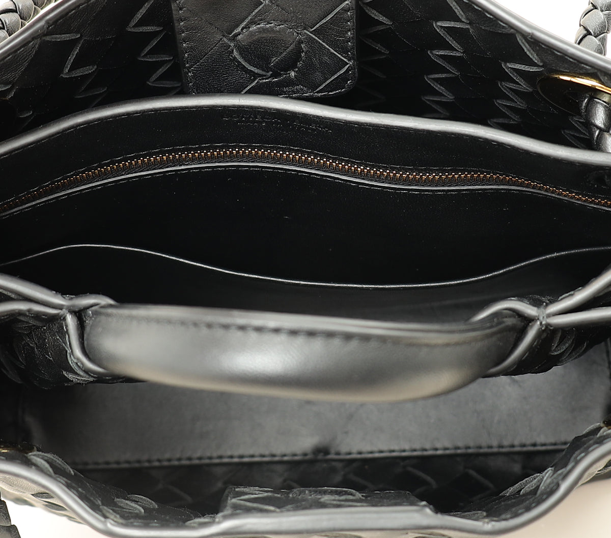 Bottega Veneta Black Intrecciato Andiamo Small Tote Bag-Bottega Veneta-THE CLOSET
