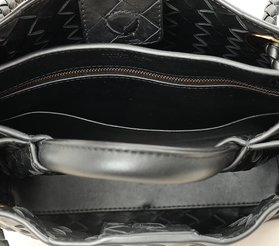 Bottega Veneta Black Intrecciato Andiamo Small Tote Bag-Bottega Veneta-THE CLOSET