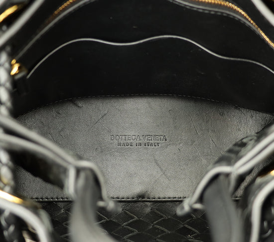 Bottega Veneta Black Intrecciato Andiamo Small Tote Bag-Bottega Veneta-THE CLOSET