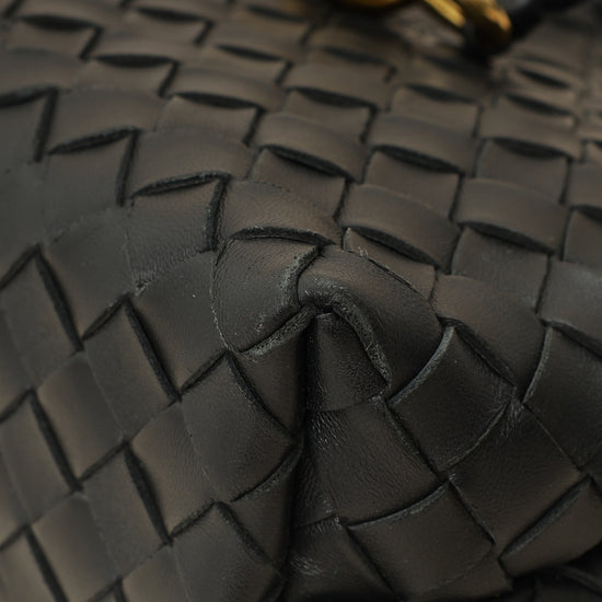 Bottega Veneta Black Intrecciato Andiamo Small Tote Bag-Bottega Veneta-THE CLOSET