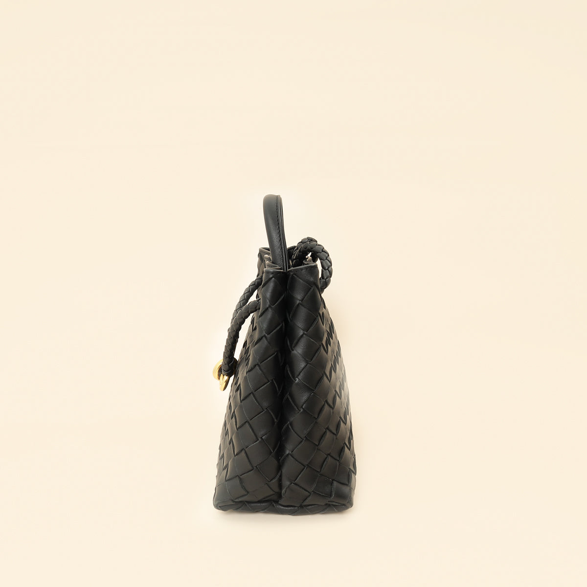 Bottega Veneta Black Intrecciato Andiamo Small Tote Bag-Bottega Veneta-THE CLOSET