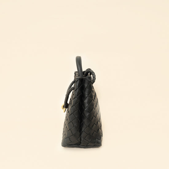 Bottega Veneta Black Intrecciato Andiamo Small Tote Bag-Bottega Veneta-THE CLOSET