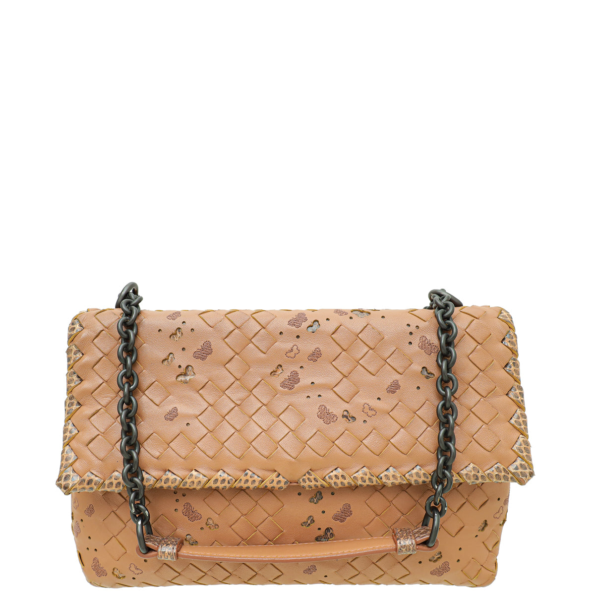 Bottega Veneta Dusty Pink Intrecciato Butterfly Olimpia Bag-Bottega Veneta-THE CLOSET