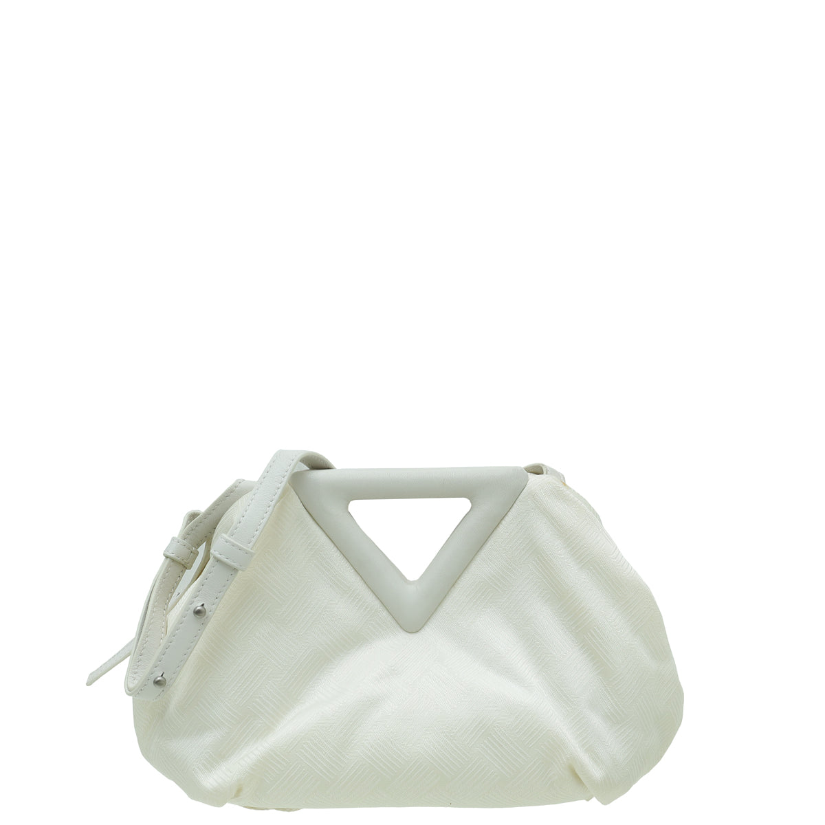 Bottega Veneta White Fabric The Point Triangle Bag-Bottega Veneta-THE CLOSET