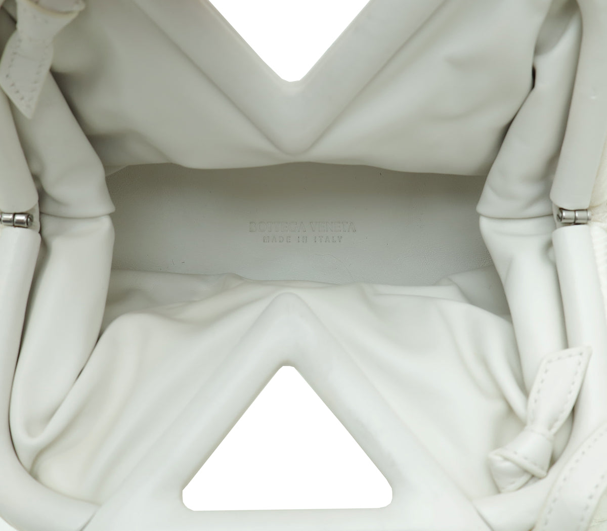Bottega Veneta White Fabric The Point Triangle Bag