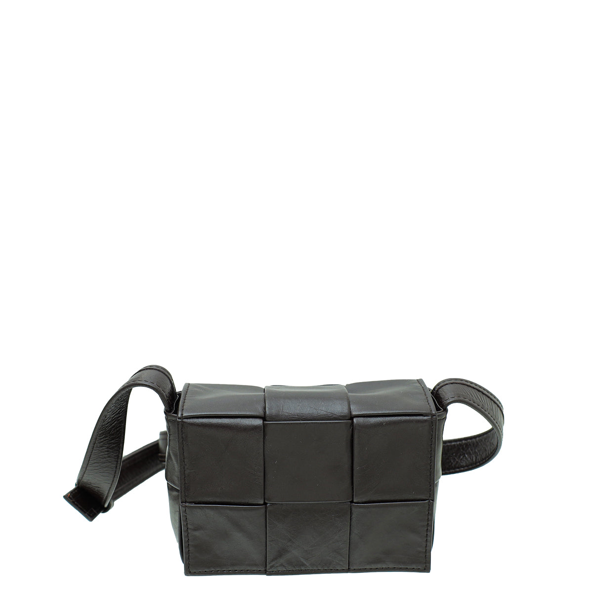 Bottega Veneta Chocolate Intrecciato Paper Mini Cassette Bag-Bottega Veneta-THE CLOSET