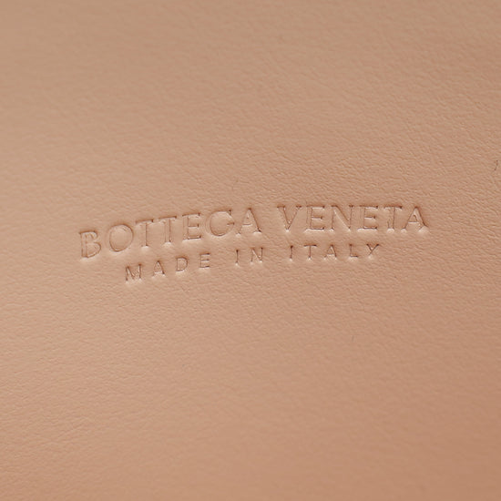 Bottega Veneta Light Pink Intrecciato Nappa Small Top-Handle Clutch