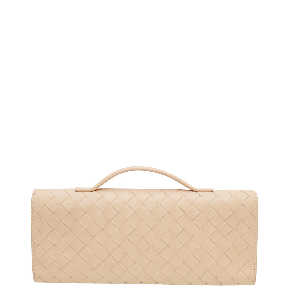Bottega Veneta Light Pink Intrecciato Nappa Small Top-Handle Clutch-Bottega Veneta-THE CLOSET