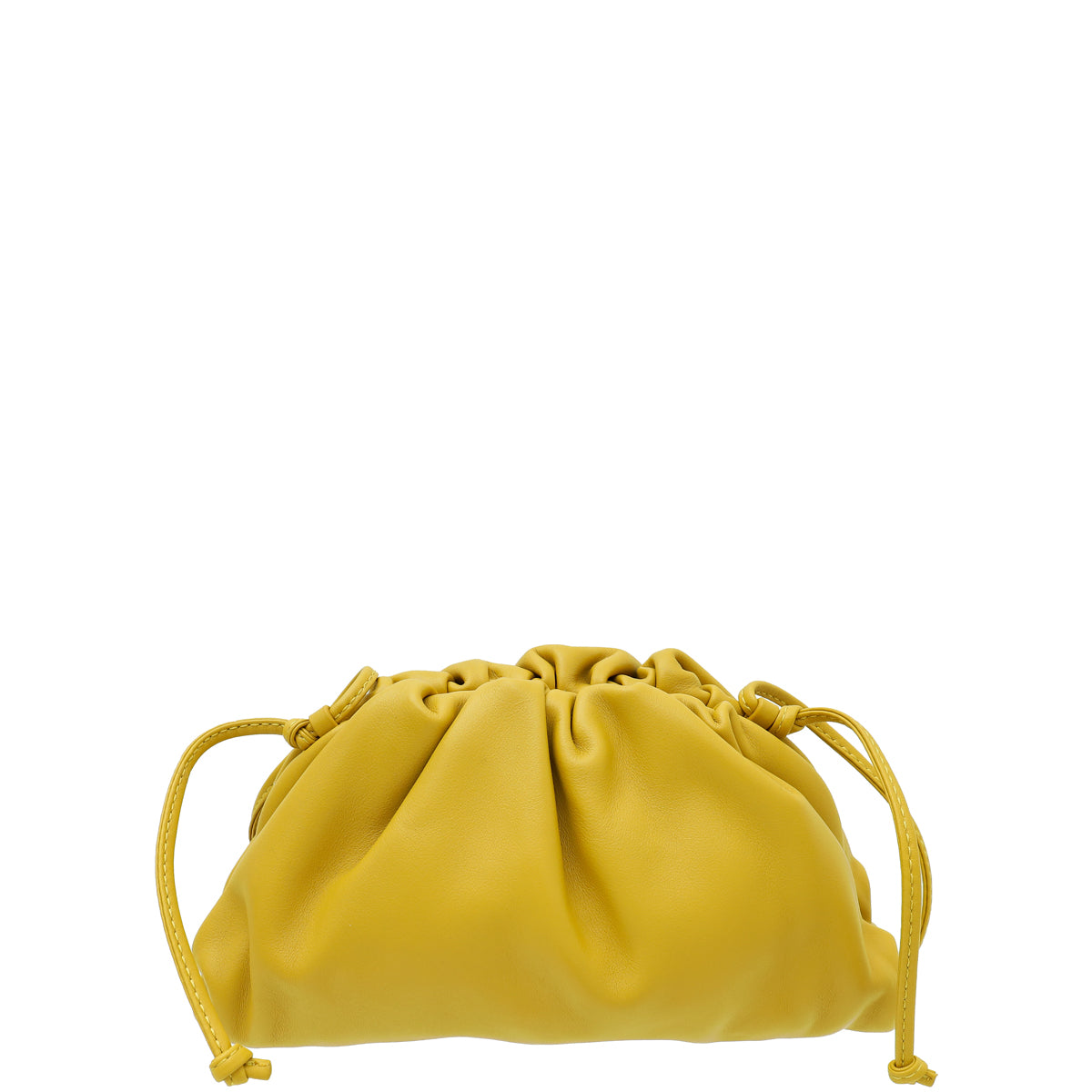 Bottega Veneta Ocra Gold Nappa Leather Mini Pouch Bag-Bottega Veneta-THE CLOSET