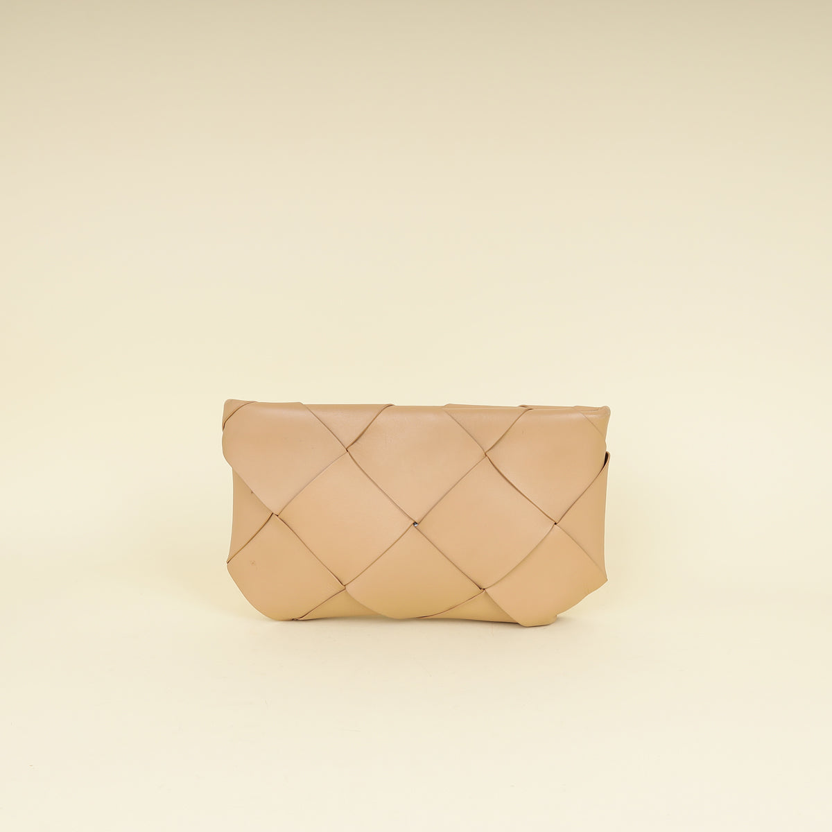 Bottega Veneta Nude Intrecciato Nappa Zip Pouch