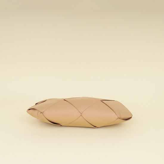 Bottega Veneta Nude Intrecciato Nappa Zip Pouch