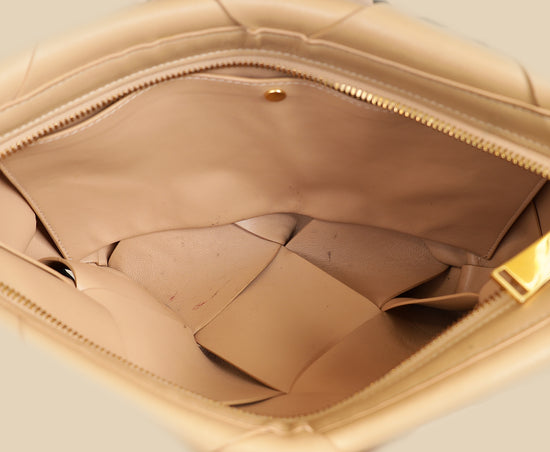 Bottega Veneta Nude Intrecciato Nappa Zip Pouch