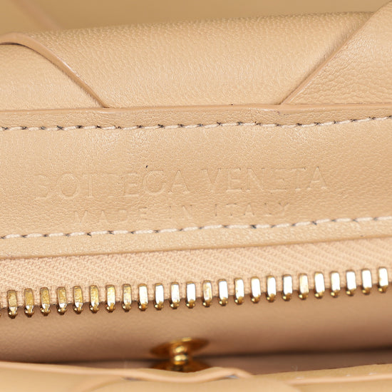 Bottega Veneta Nude Intrecciato Nappa Zip Pouch