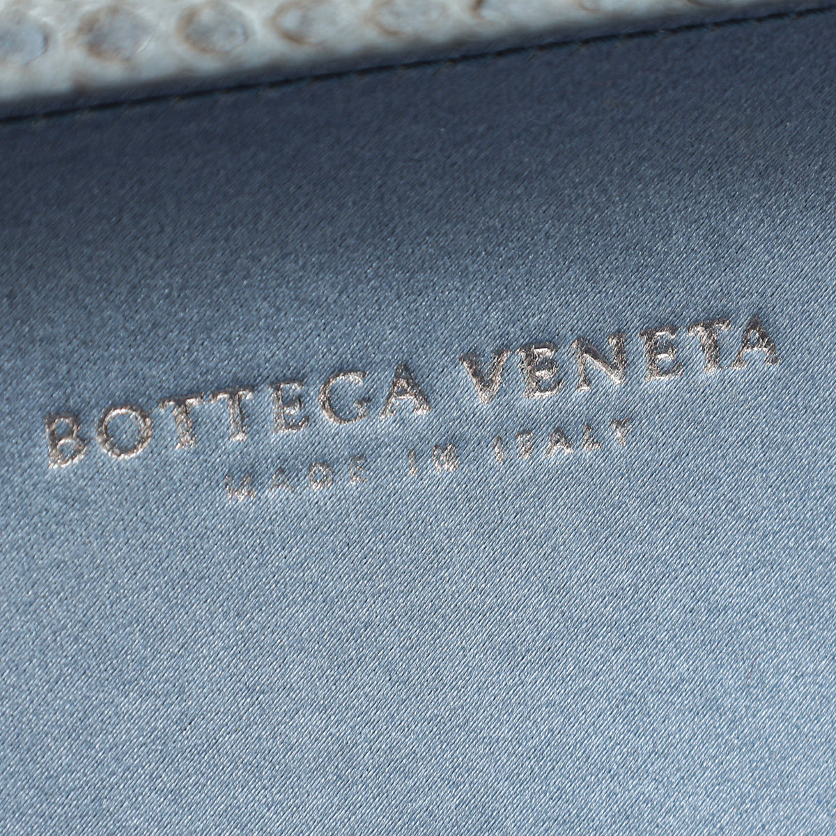 Bottega Veneta Grayish Blue Satin Ayers Stretch Knot Clutch – The Closet