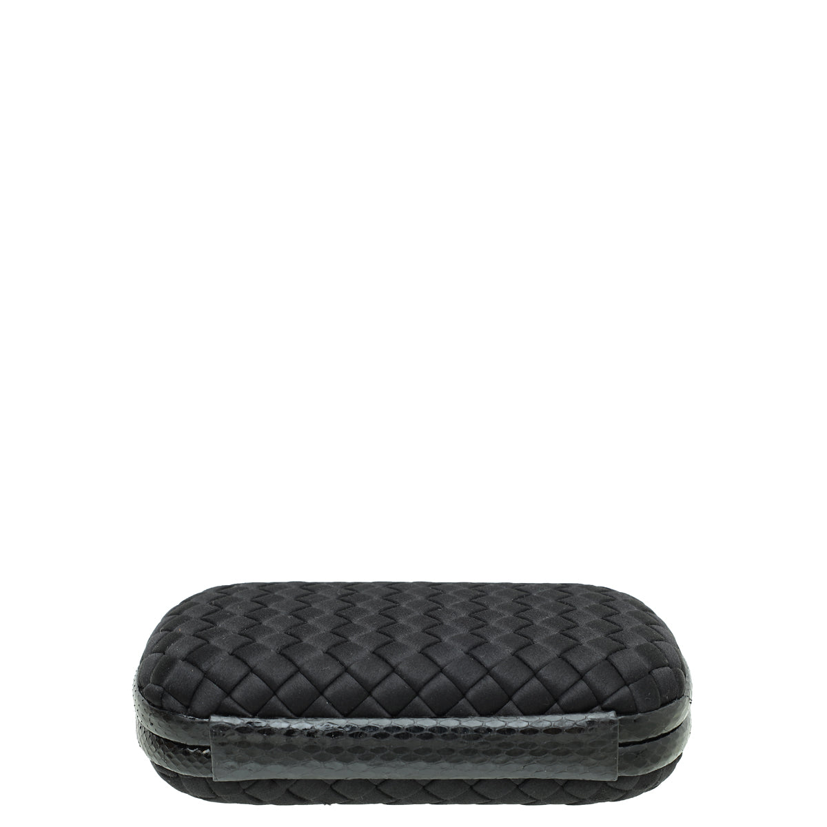 Bottega Veneta Black Satin Ayers Stretch Knot Clutch