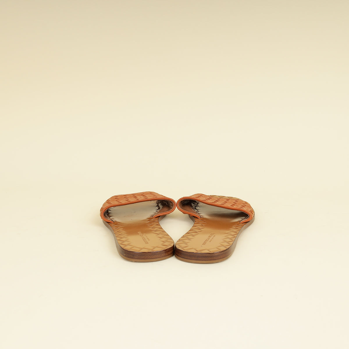 Bottega Veneta Camel Intrecciato Flat Slide Sandal 36