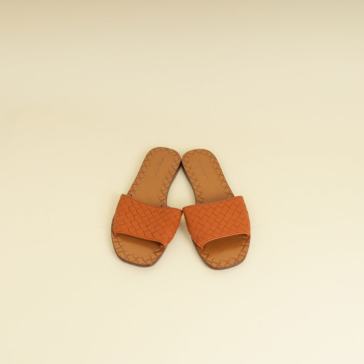 Bottega Veneta Camel Intrecciato Flat Slide Sandal 36