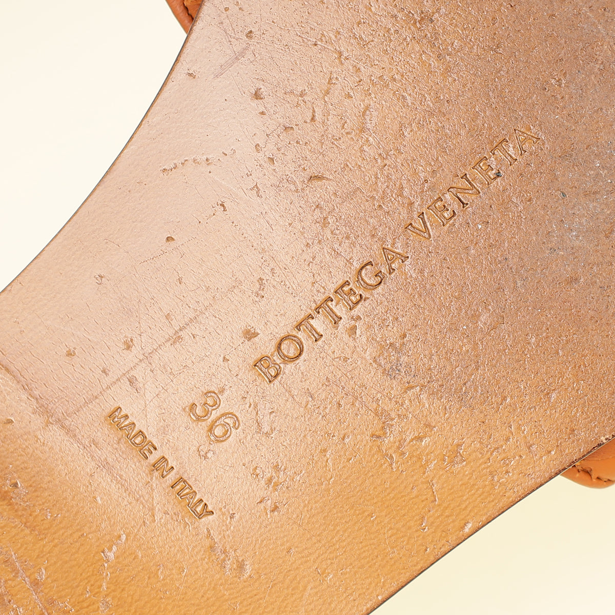 Bottega Veneta Camel Intrecciato Flat Slide Sandal 36