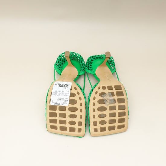 Bottega Veneta Green Stretch Lace Up Sandal 37.5-Bottega Veneta-THE CLOSET