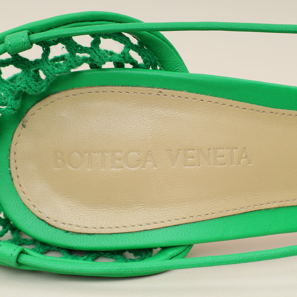 Bottega Veneta Green Stretch Lace Up Sandal 37.5-Bottega Veneta-THE CLOSET