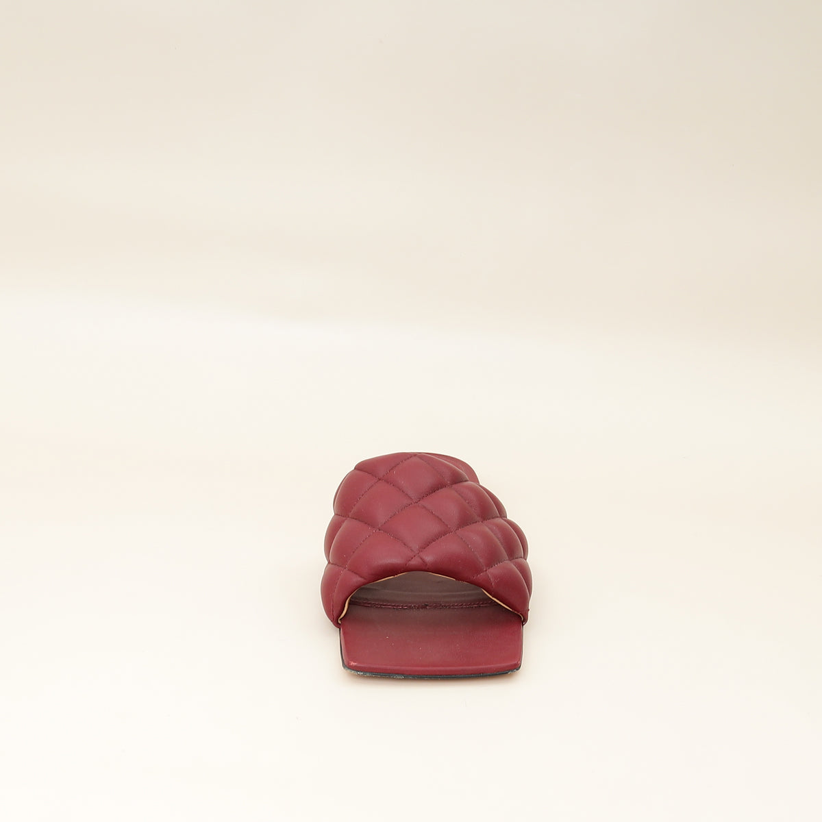 Bottega Veneta Burgundy Padded Slide Sandals 38.5-Bottega Veneta-THE CLOSET