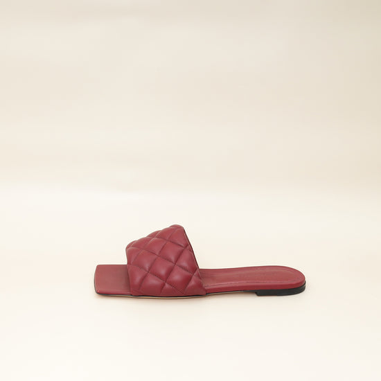 Bottega Veneta Burgundy Padded Slide Sandals 38.5-Bottega Veneta-THE CLOSET