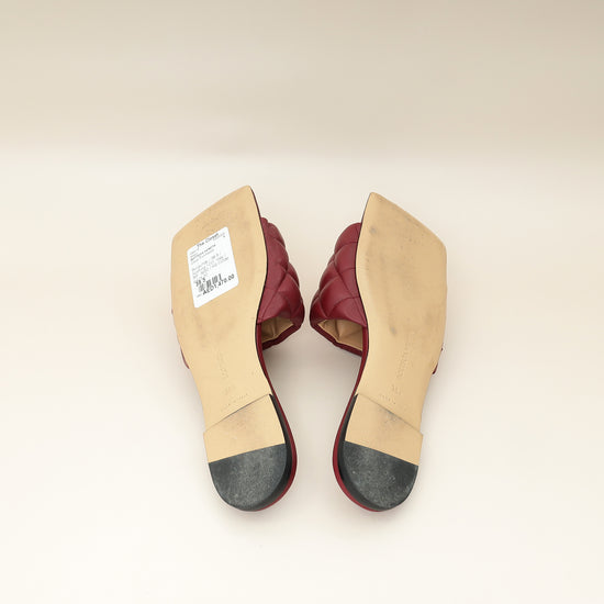 Bottega Veneta Burgundy Padded Slide Sandals 38.5-Bottega Veneta-THE CLOSET