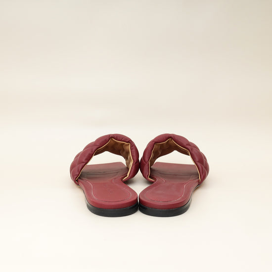 Bottega Veneta Burgundy Padded Slide Sandals 38.5-Bottega Veneta-THE CLOSET