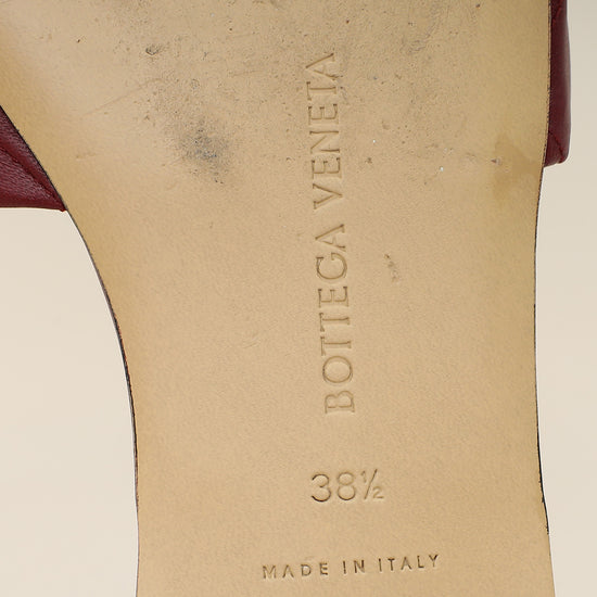 Bottega Veneta Burgundy Padded Slide Sandals 38.5-Bottega Veneta-THE CLOSET